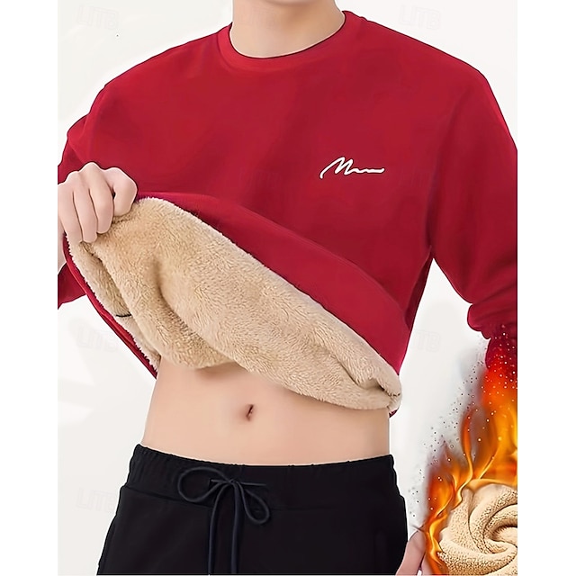 Men's Sweatshirt  Neck Plain Sports & Outdoor Daily Holiday Polyester Streetwear Basic Casual Fall & Winter Clothing Apparel Hoodies Sweatshirts Long Sleeve