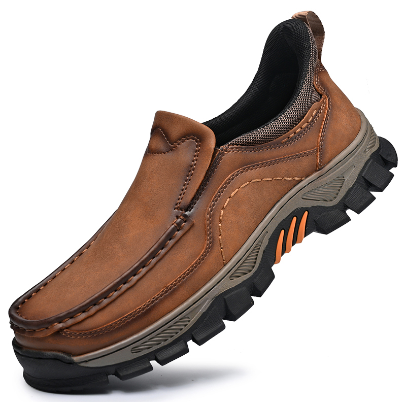 2026 New Men's Orthopedic Hands-Free Genuine Leather Slip On Loafers