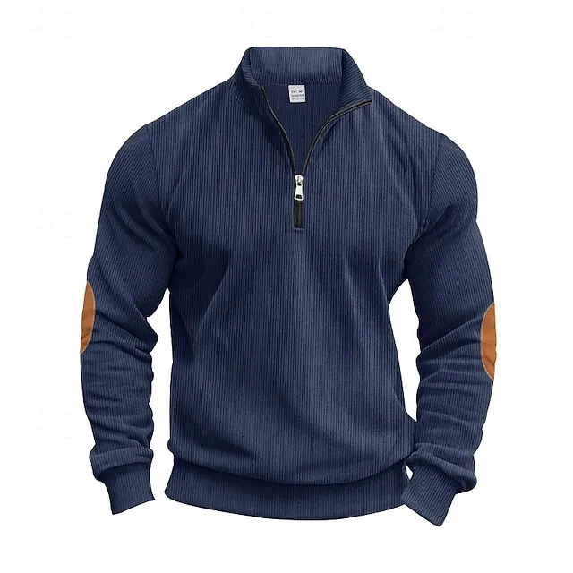 Men's Sweatshirt Quarter Zip Sweatshirt Apricot Black White Army Green Navy Blue Half Zip Color Block Sports & Outdoor Daily Holiday Polyester Streetwear Basic Casual Spring &  Fall Clothing Apparel