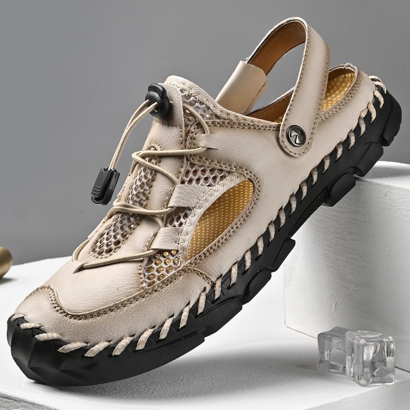 ENJERR® Men's Genuine Leather Breathable 2-in-1 Orthopedic Sandals