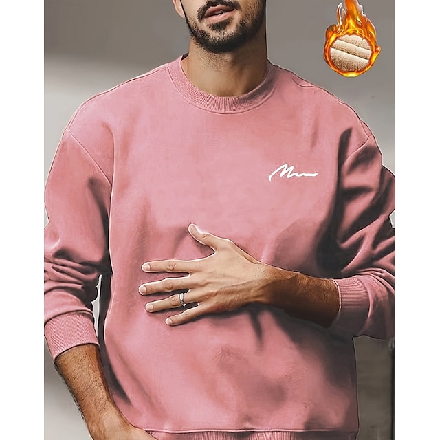Men's Sweatshirt  Neck Plain Sports & Outdoor Daily Holiday Polyester Streetwear Basic Casual Fall & Winter Clothing Apparel Hoodies Sweatshirts Long Sleeve