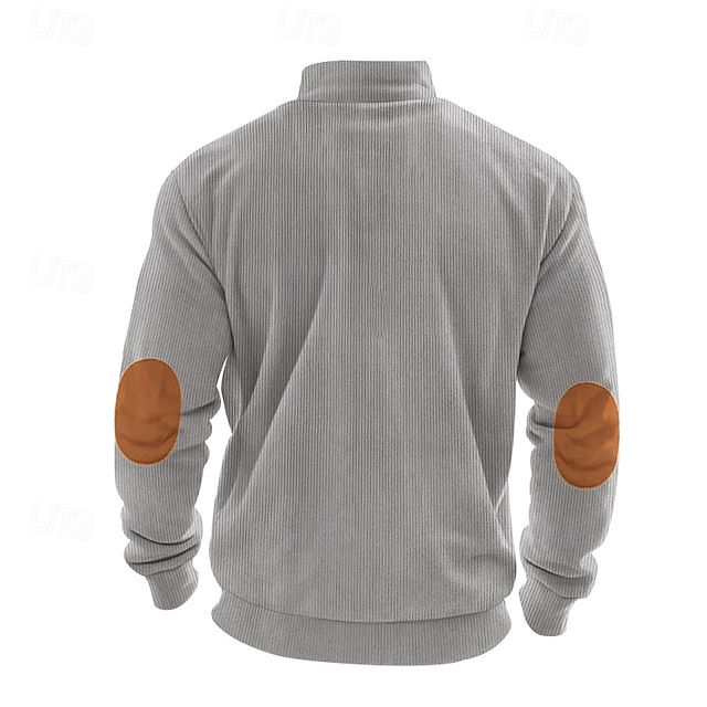 Men's Sweatshirt Quarter Zip Sweatshirt Apricot Black White Army Green Navy Blue Half Zip Color Block Sports & Outdoor Daily Holiday Polyester Streetwear Basic Casual Spring &  Fall Clothing Apparel