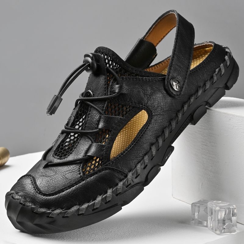 ENJERR® Men's Genuine Leather Breathable 2-in-1 Orthopedic Sandals