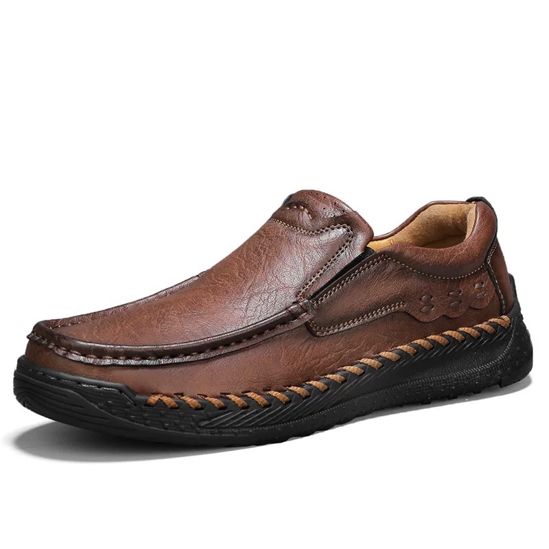 ENJERR®Men’s Cowhide Slip-On Loafers – Handcrafted with Arch Support