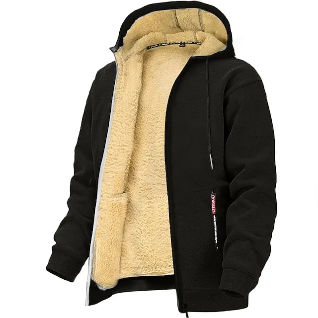 Men's Hoodie Full Zip Hoodie Fleece Jacket  Hooded Plain Sports & Outdoor Daily Holiday Vintage Streetwear Casual Fall 