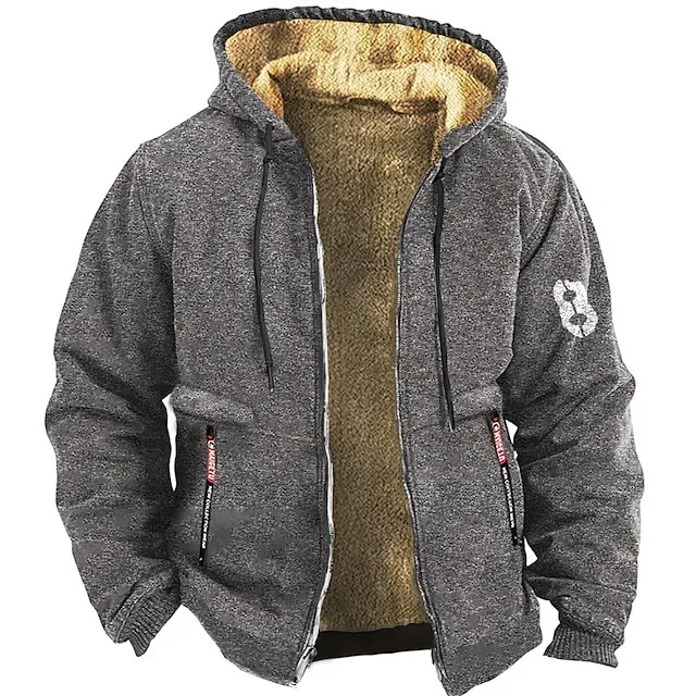 Men's Graphic Letter Long Sleeve Sweatshirts  Hooded Basic Casual Sports & Outdoor Sports Winter Blue Brown Gray Clothing Apparel Designer Hot Stamping S M L XL XXL 3XL