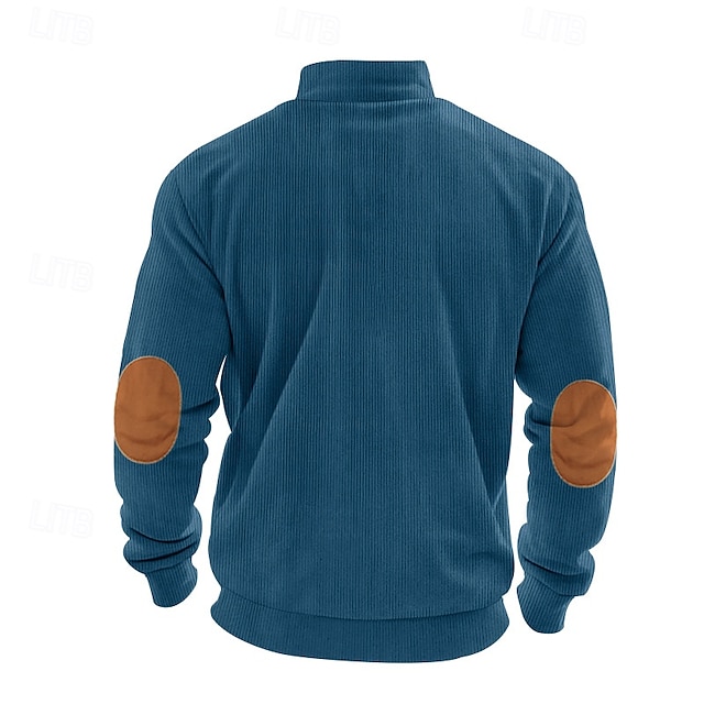 Men's Sweatshirt Quarter Zip Sweatshirt Apricot Black White Army Green Navy Blue Half Zip Color Block Sports & Outdoor Daily Holiday Polyester Streetwear Basic Casual Spring &  Fall Clothing Apparel