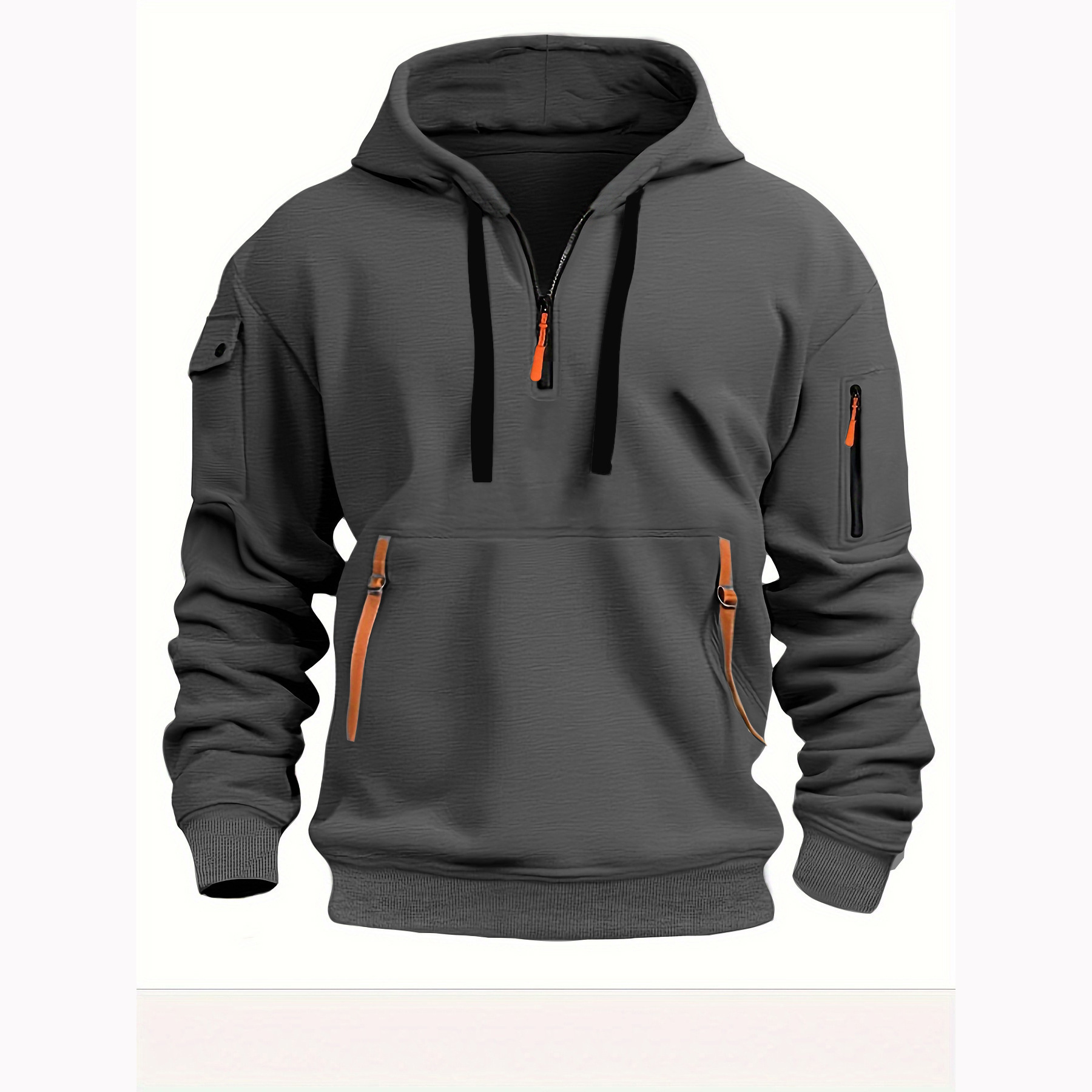 Men's Zipper And Multi Pocket Sport Casual Sweatshirt