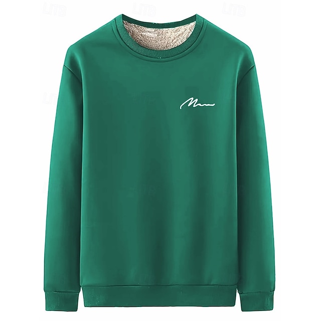 Men's Sweatshirt  Neck Plain Sports & Outdoor Daily Holiday Polyester Streetwear Basic Casual Fall & Winter Clothing Apparel Hoodies Sweatshirts Long Sleeve