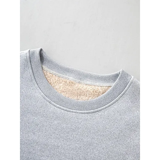 Men's Sweatshirt  Neck Plain Sports & Outdoor Daily Holiday Polyester Streetwear Basic Casual Fall & Winter Clothing Apparel Hoodies Sweatshirts Long Sleeve
