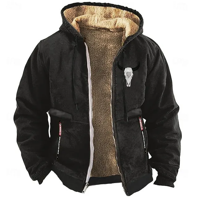 Men's Ox Cowboy Sweatshirt Long Sleeve Sweatshirts  Hooded Vintage Western Style Vacation Streetwear Fall