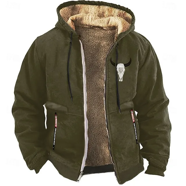 Men's Ox Cowboy Sweatshirt Long Sleeve Sweatshirts  Hooded Vintage Western Style Vacation Streetwear Fall