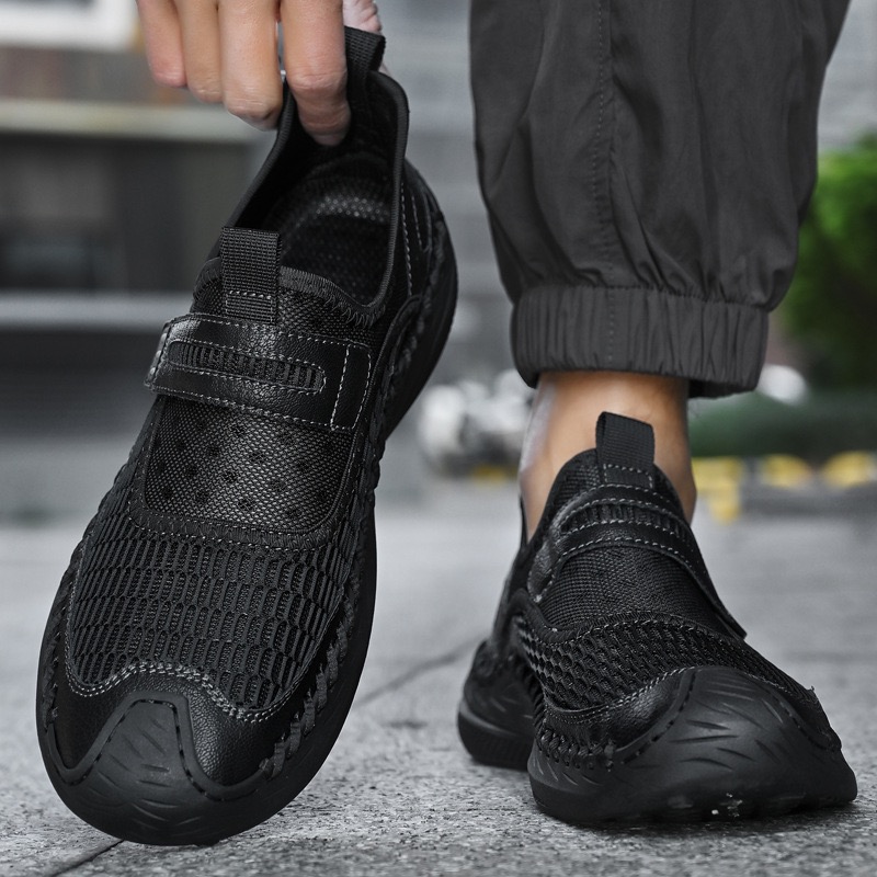 🔥Enjerr® Men's Handcrafted Genuine Leather Breathable Outdoor Sneakers