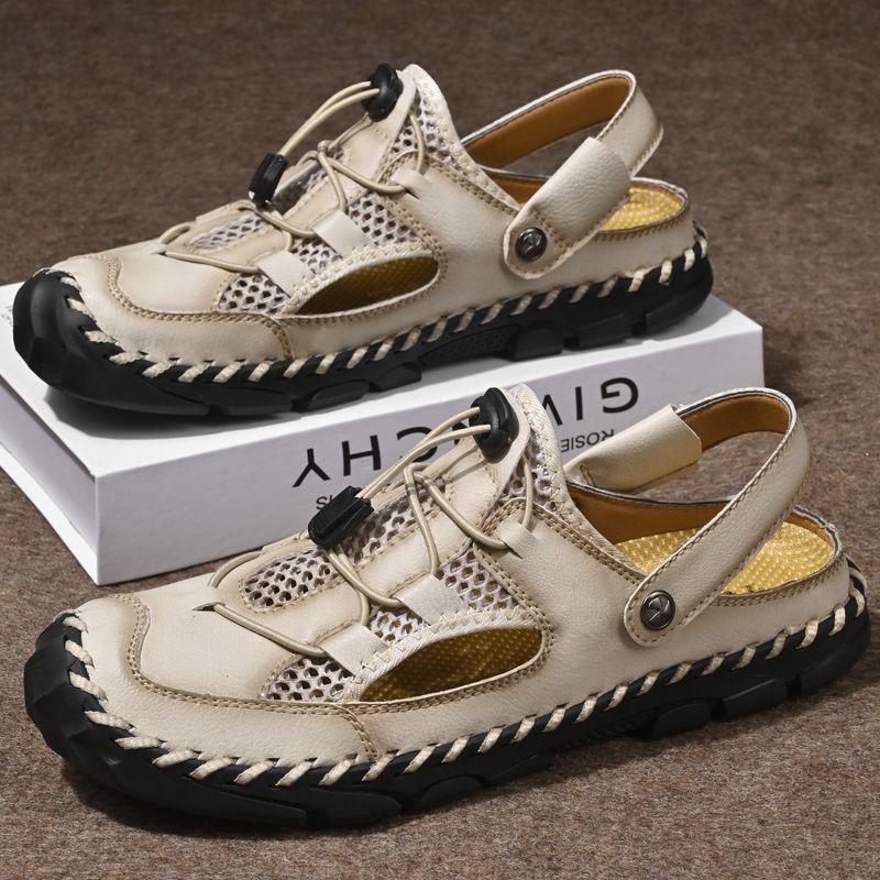 ENJERR® Men's Genuine Leather Breathable 2-in-1 Orthopedic Sandals