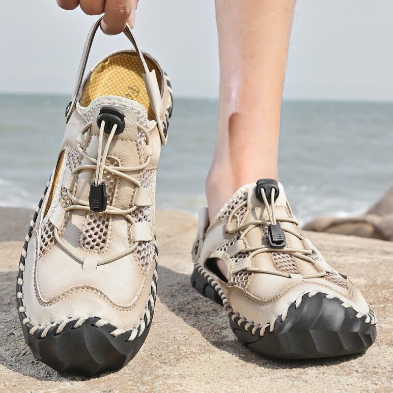 ENJERR® Men's Genuine Leather Breathable 2-in-1 Orthopedic Sandals