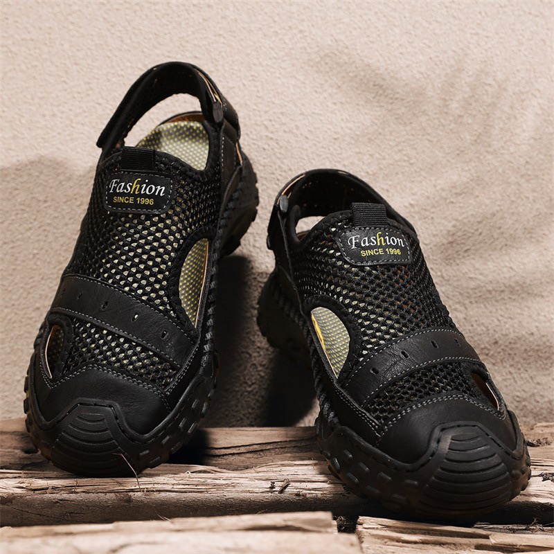 Enjerr® Men's Genuine Leather Breathable Outdoor Orthopedic Sandals