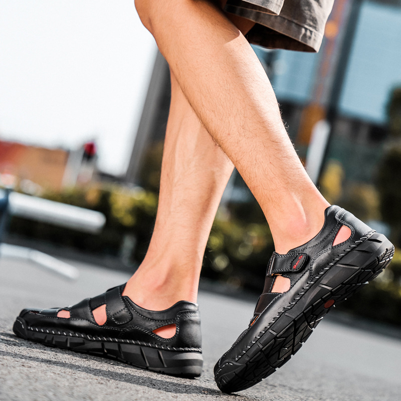  Summer Mens Genuine Leather Sandals