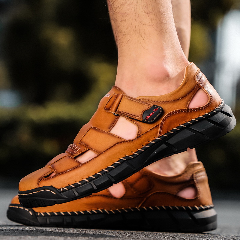  Summer Mens Genuine Leather Sandals