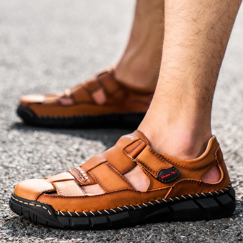 Summer Mens Genuine Leather Sandals