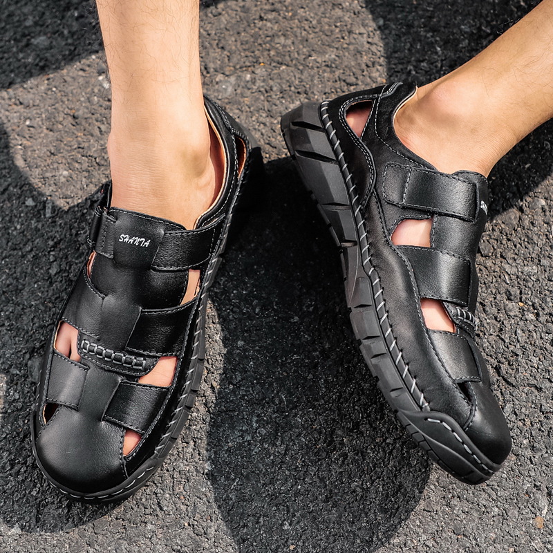  Summer Mens Genuine Leather Sandals