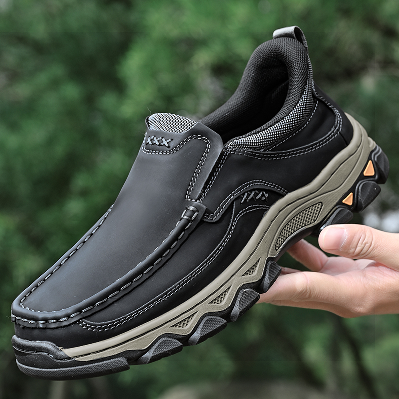 2026 New Men's Orthopedic Hands-Free Genuine Leather Slip On Loafers