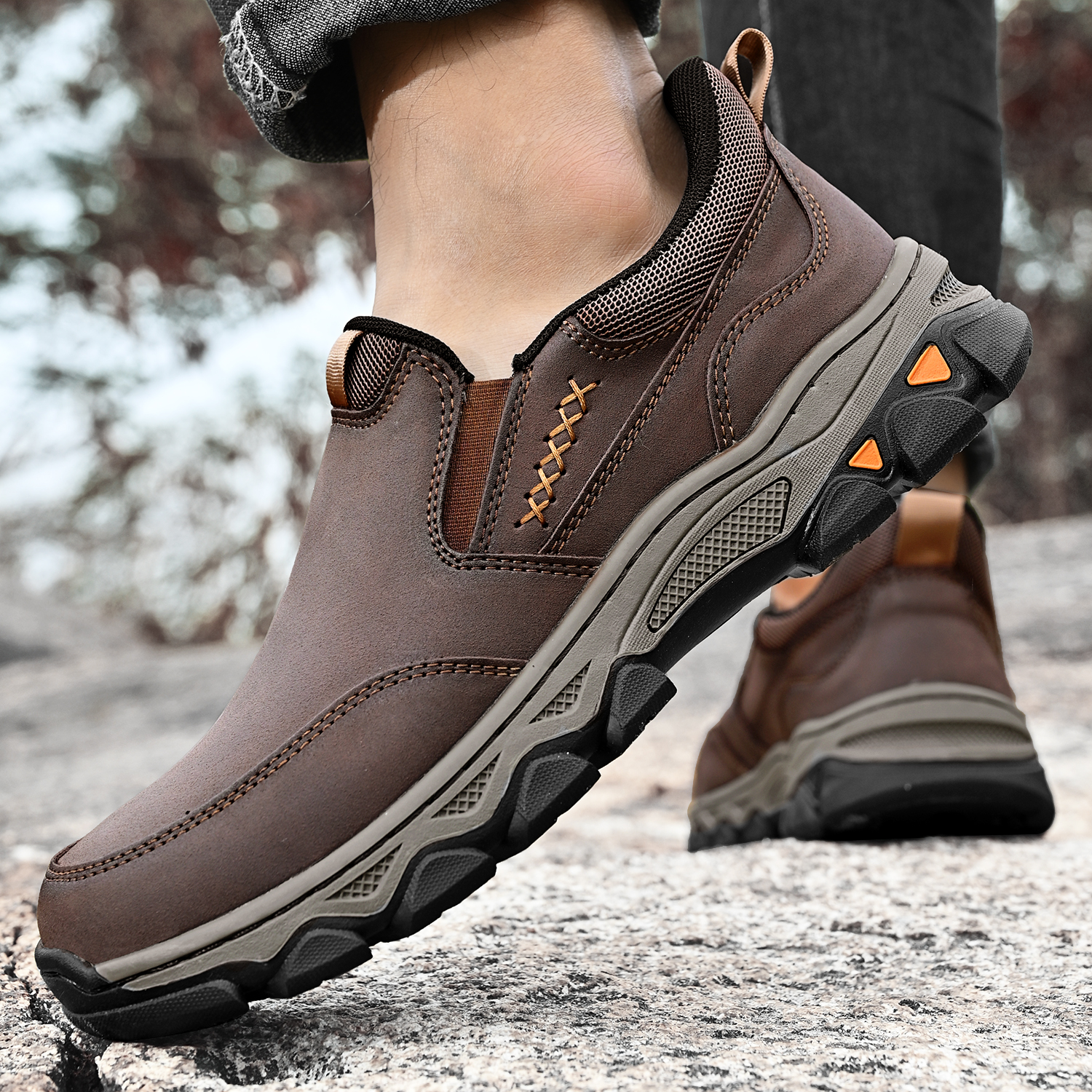 2026 New Men's Hands-Free Genuine Leather Slip On Loafers