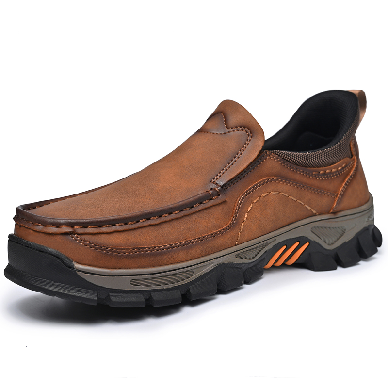 2026 New Men's Orthopedic Hands-Free Genuine Leather Slip On Loafers