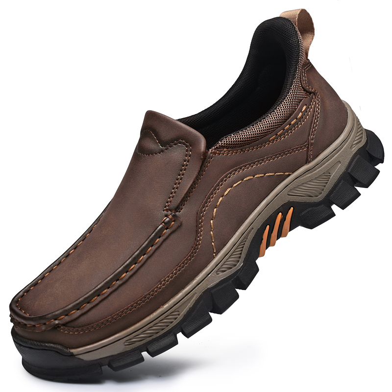 2026 New Men's Orthopedic Hands-Free Genuine Leather Slip On Loafers