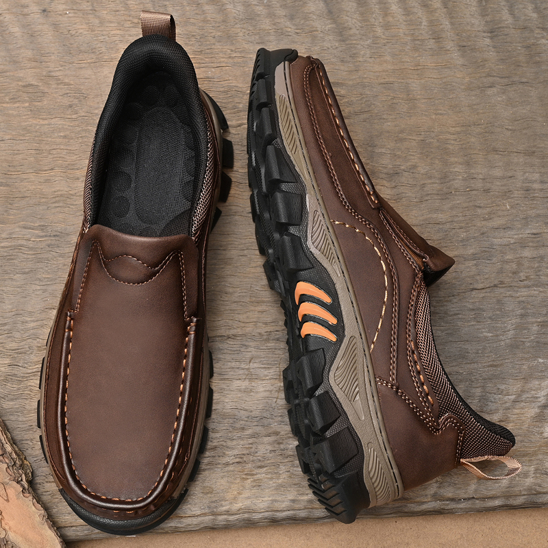 2026 New Men's Orthopedic Hands-Free Genuine Leather Slip On Loafers