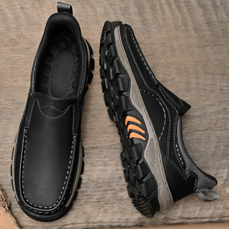 2026 New Men's Orthopedic Hands-Free Genuine Leather Slip On Loafers