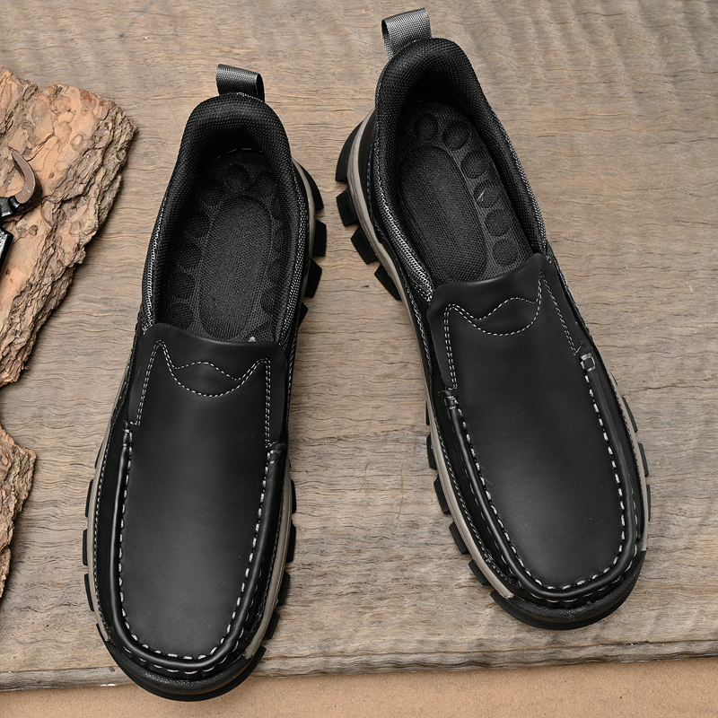 2026 New Men's Orthopedic Hands-Free Genuine Leather Slip On Loafers
