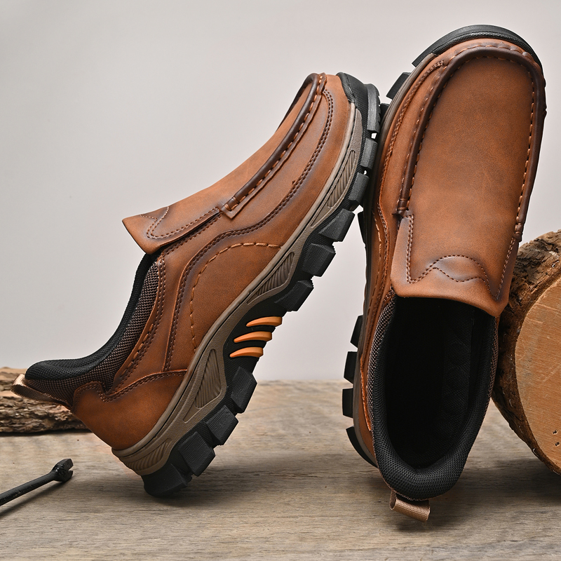 2026 New Men's Orthopedic Hands-Free Genuine Leather Slip On Loafers