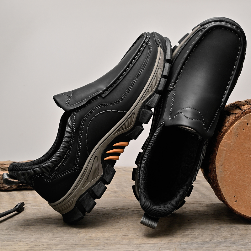 2026 New Men's Orthopedic Hands-Free Genuine Leather Slip On Loafers