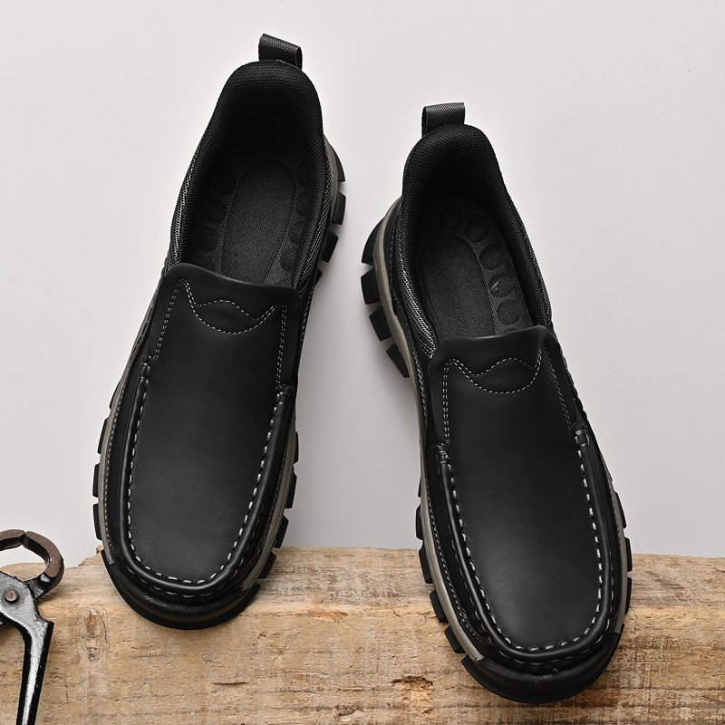 2026 New Men's Orthopedic Hands-Free Genuine Leather Slip On Loafers