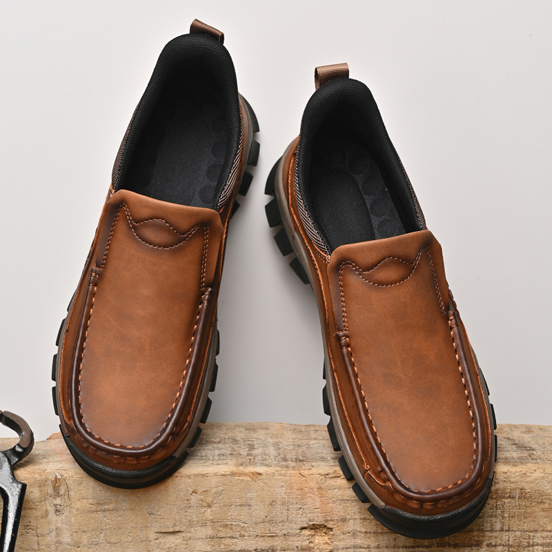2026 New Men's Orthopedic Hands-Free Genuine Leather Slip On Loafers