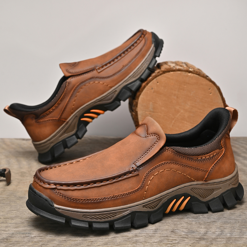2026 New Men's Orthopedic Hands-Free Genuine Leather Slip On Loafers