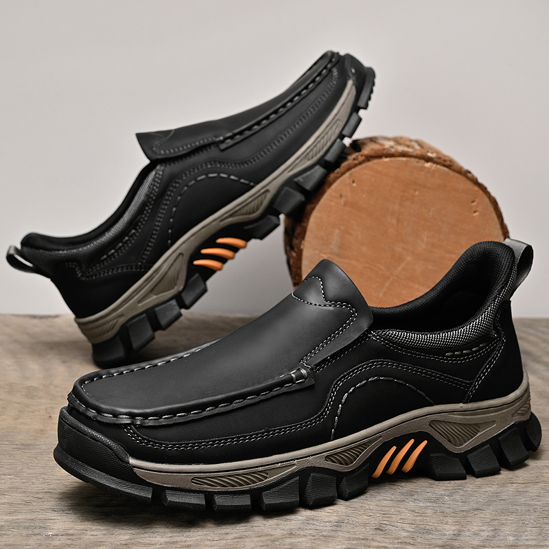 2026 New Men's Orthopedic Hands-Free Genuine Leather Slip On Loafers