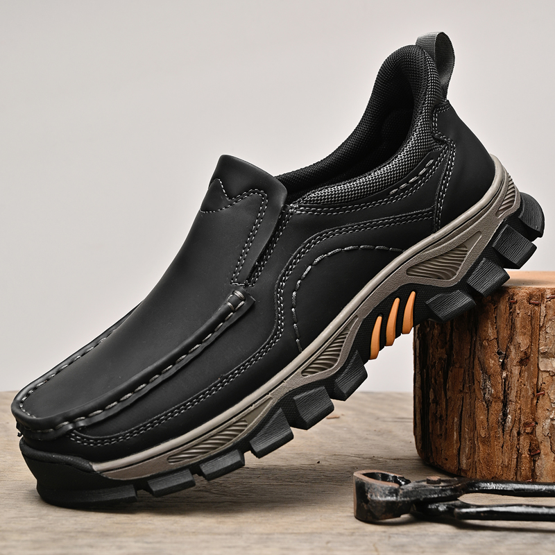 2026 New Men's Orthopedic Hands-Free Genuine Leather Slip On Loafers