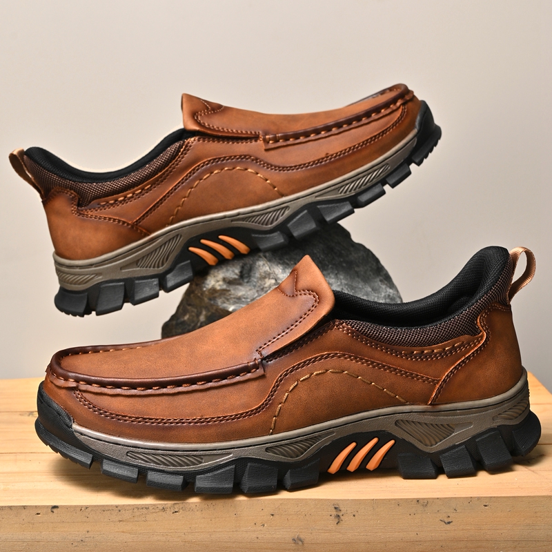 2026 New Men's Orthopedic Hands-Free Genuine Leather Slip On Loafers
