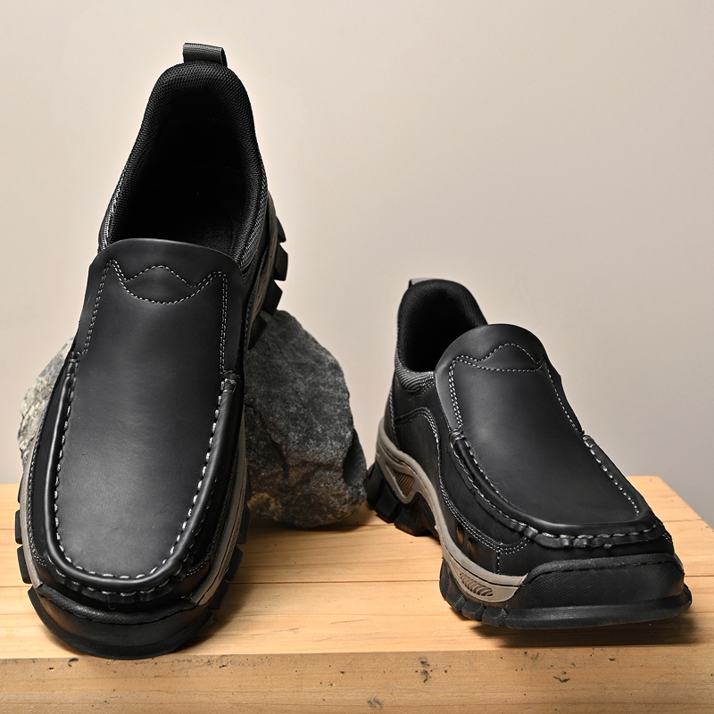 2026 New Men's Orthopedic Hands-Free Genuine Leather Slip On Loafers