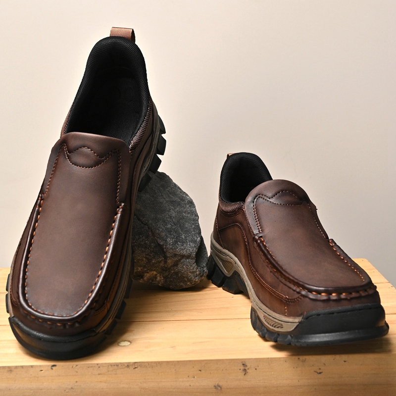 2026 New Men's Orthopedic Hands-Free Genuine Leather Slip On Loafers
