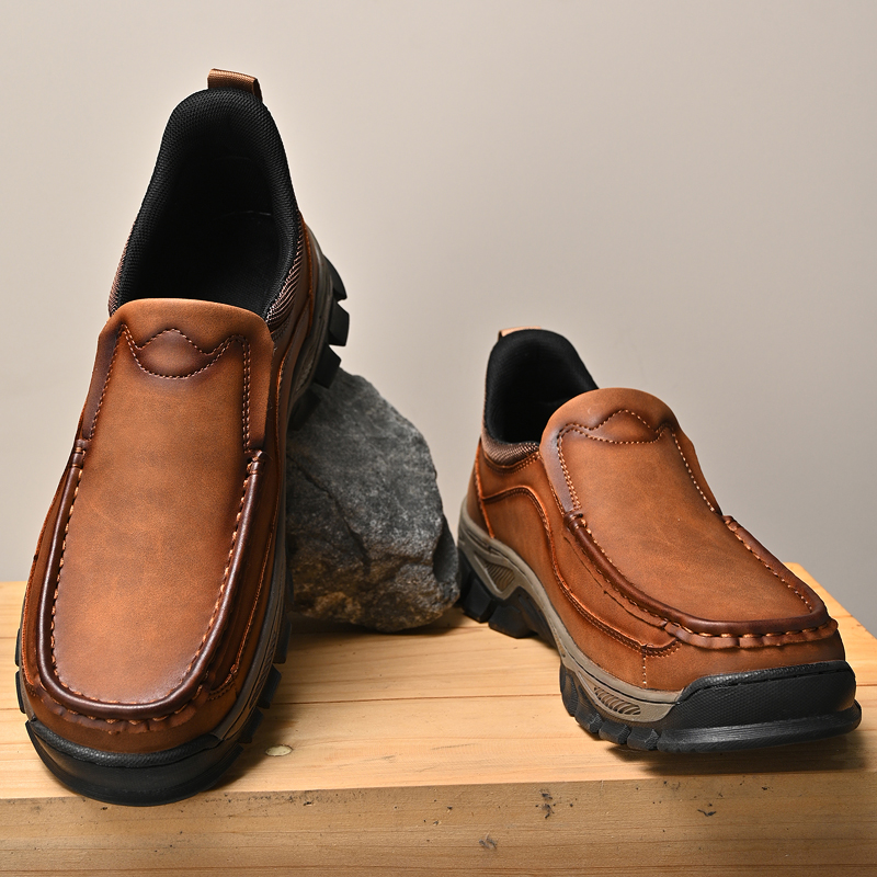 2026 New Men's Orthopedic Hands-Free Genuine Leather Slip On Loafers