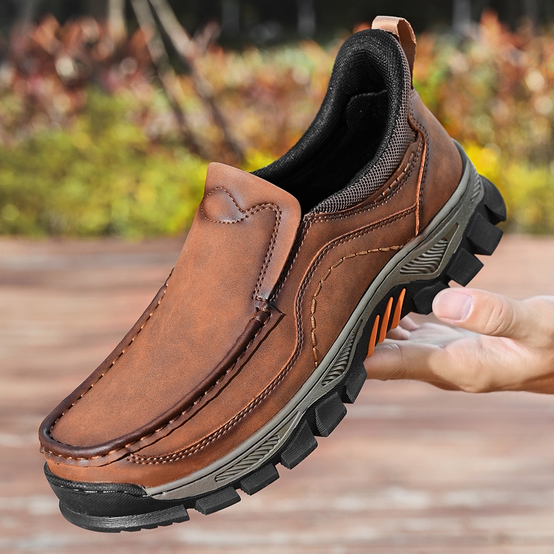 2026 New Men's Orthopedic Hands-Free Genuine Leather Slip On Loafers