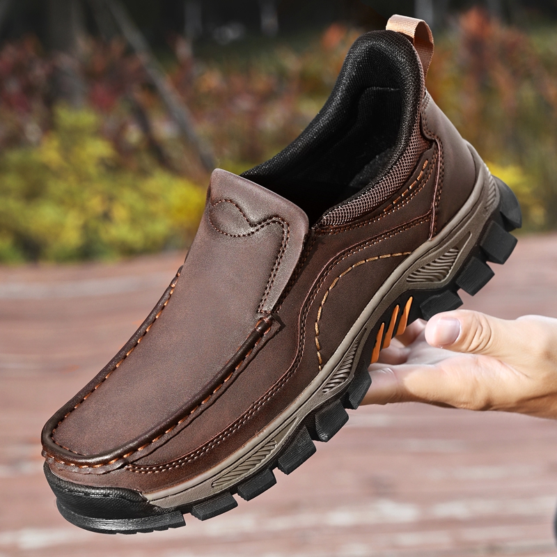 2026 New Men's Orthopedic Hands-Free Genuine Leather Slip On Loafers