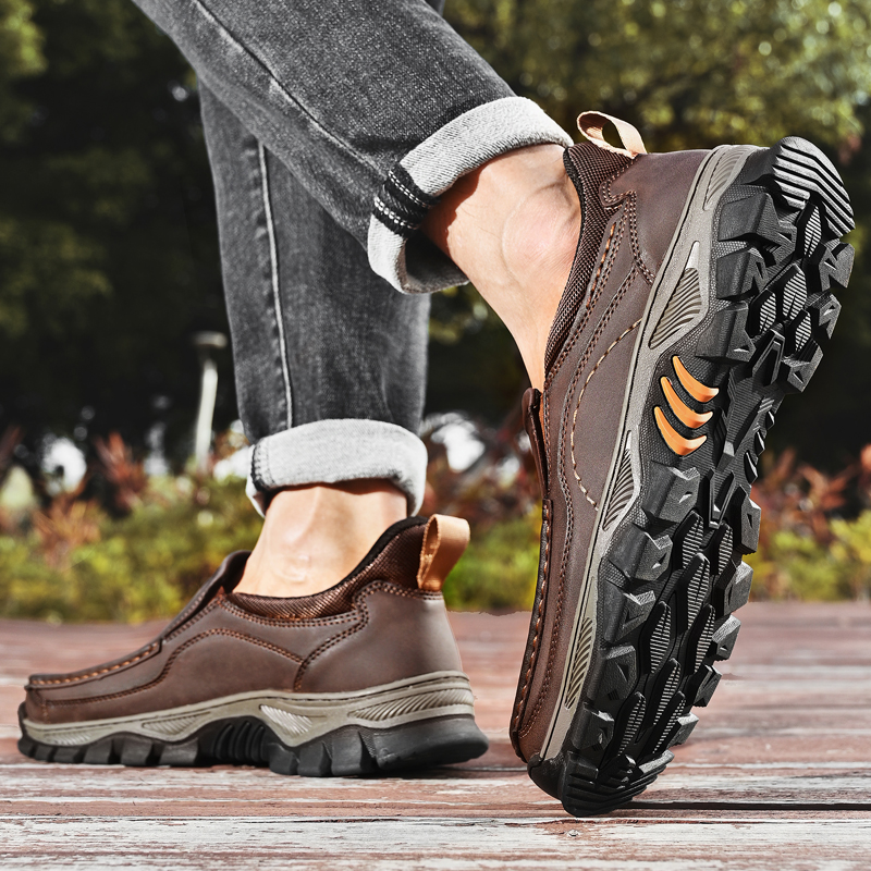 2026 New Men's Orthopedic Hands-Free Genuine Leather Slip On Loafers