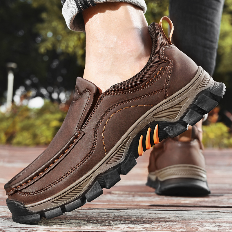 2026 New Men's Orthopedic Hands-Free Genuine Leather Slip On Loafers