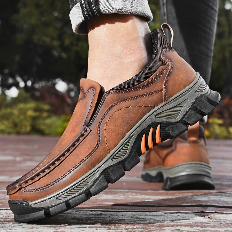 2026 New Men's Orthopedic Hands-Free Genuine Leather Slip On Loafers
