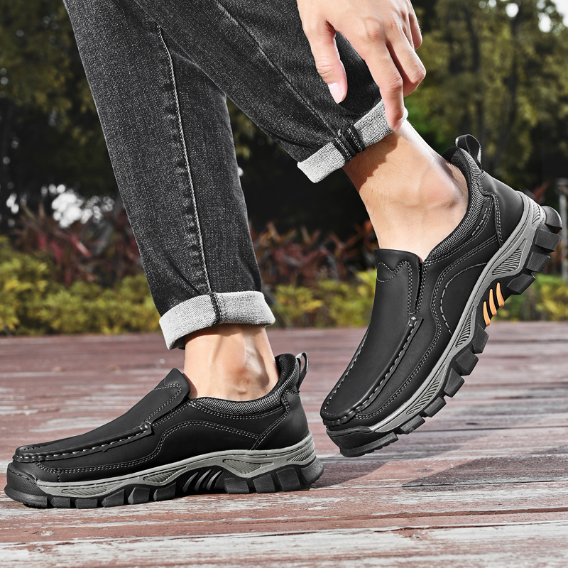 2026 New Men's Orthopedic Hands-Free Genuine Leather Slip On Loafers