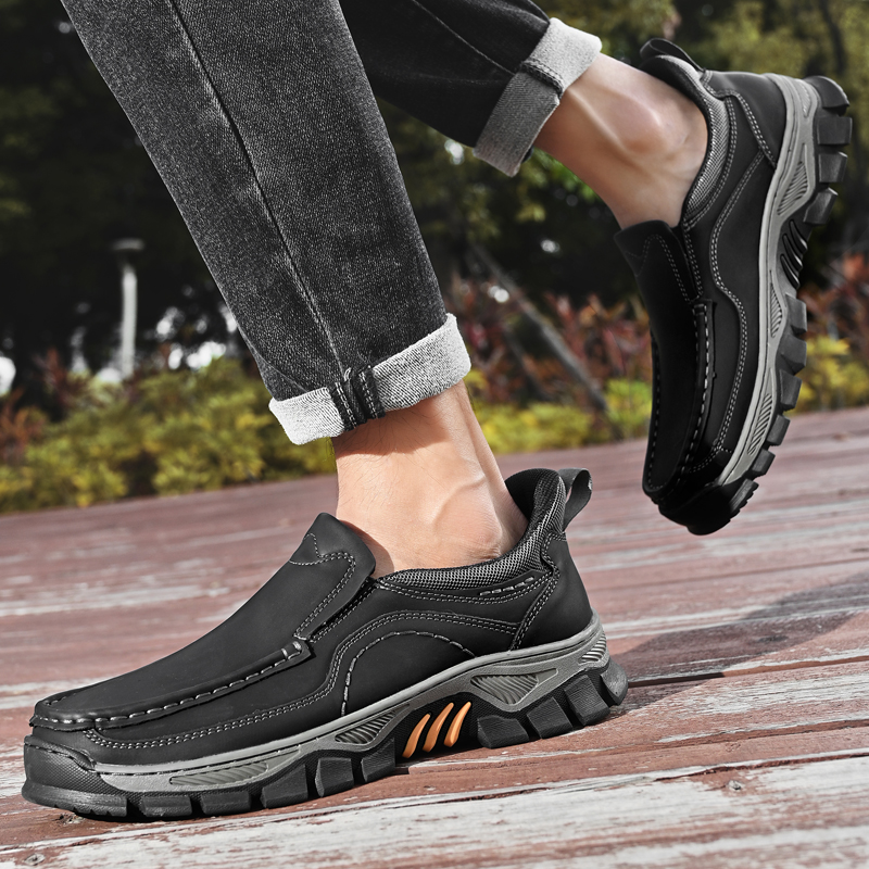 2026 New Men's Orthopedic Hands-Free Genuine Leather Slip On Loafers