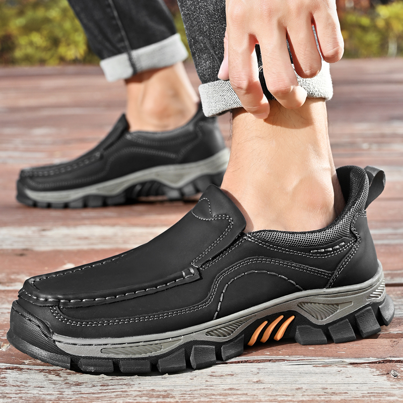 2026 New Men's Orthopedic Hands-Free Genuine Leather Slip On Loafers